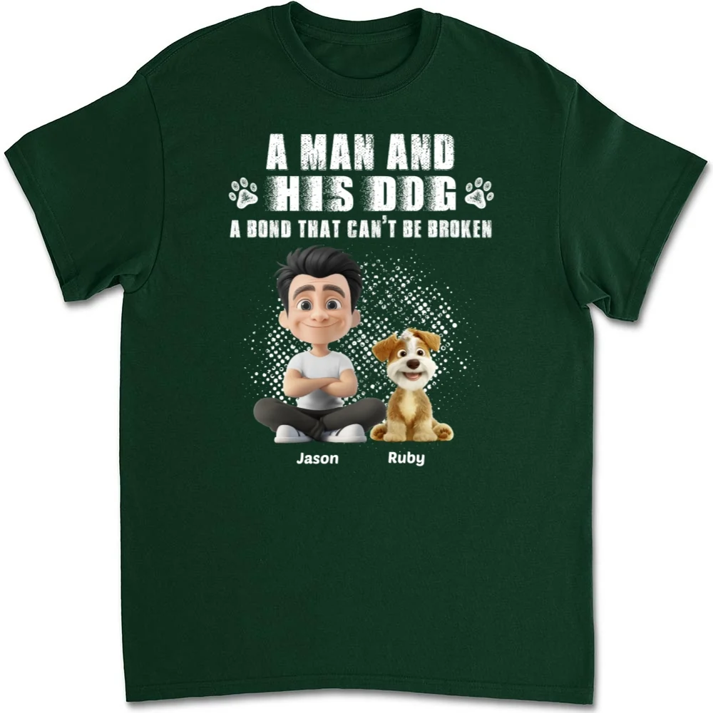 I Am A Dog Dad - Personalized Custom Unisex T-Shirt - Image 9