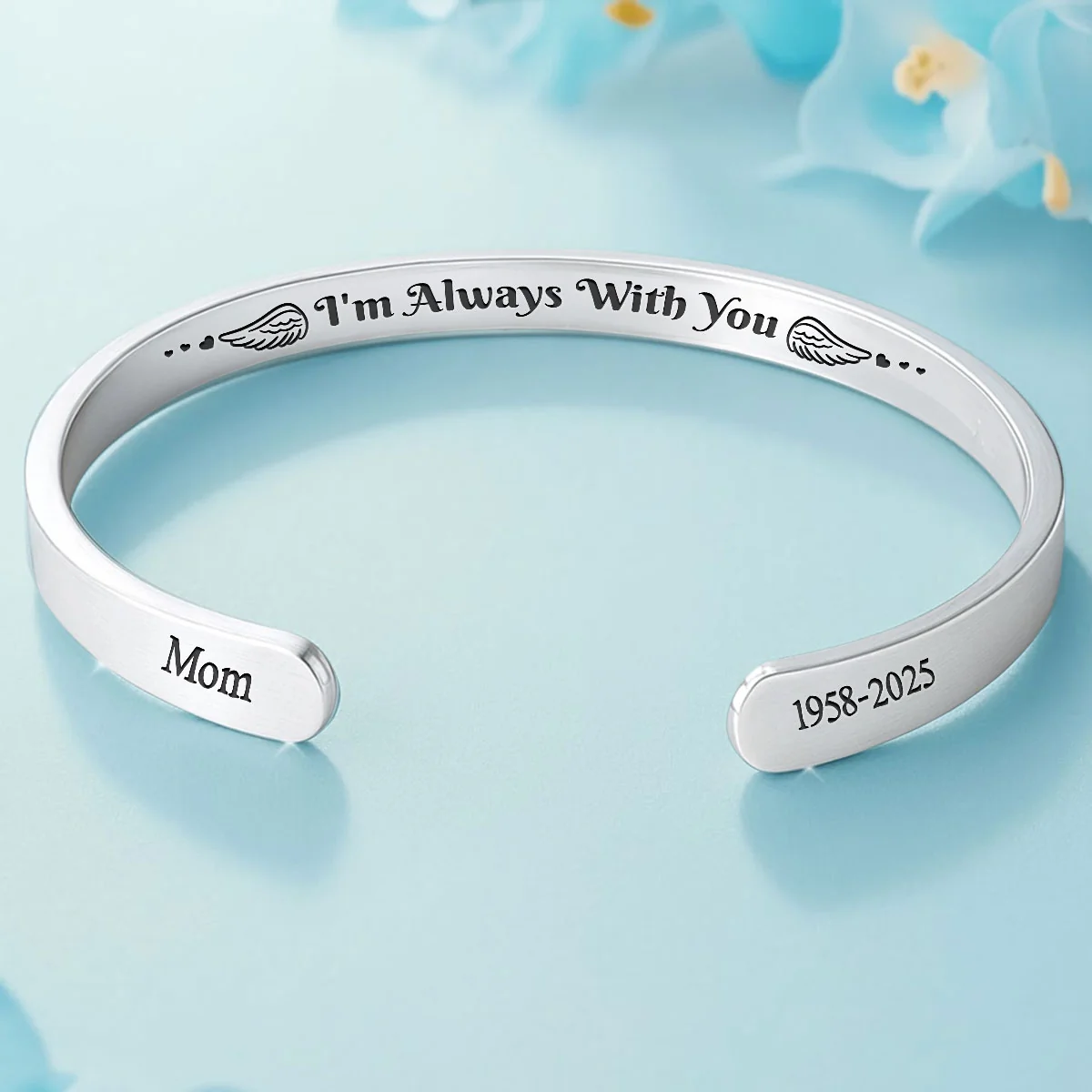 I Am Always With You - Personalized Custom Bracelet Cuff - Image 2
