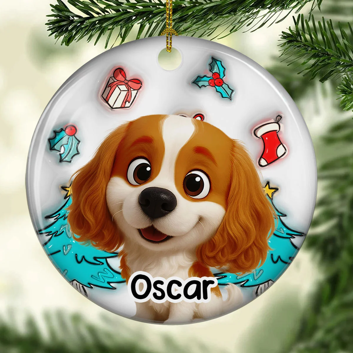 I am Santa - Personalized Custom 3D Inflated Effect Ceramic Ornament - Image 2