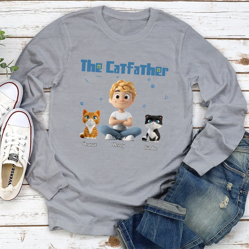 I Am The Catfather - Personalized Custom Long Sleeve T-Shirt - Image 2