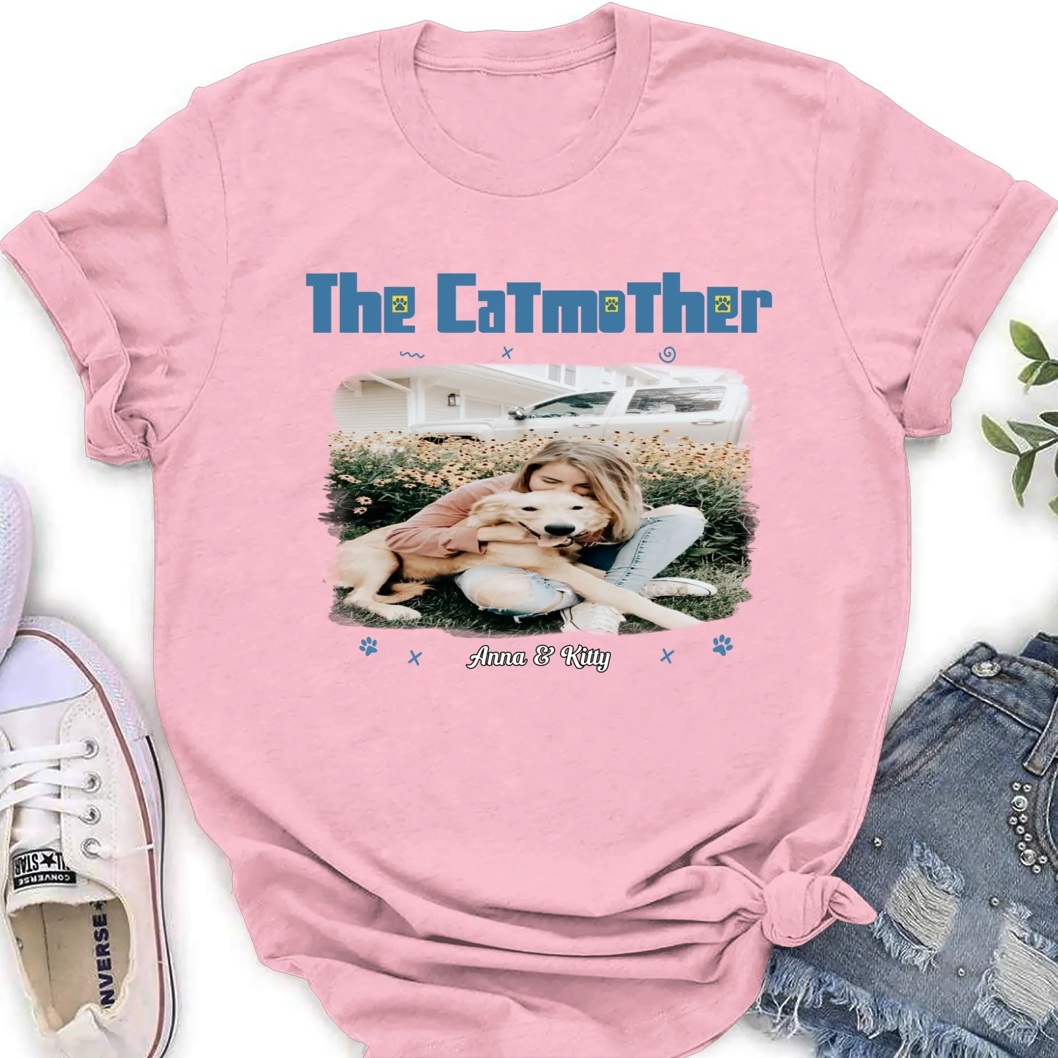 I Am The Catmother Photo - Personalized Custom Women's T-Shirt - Image 8
