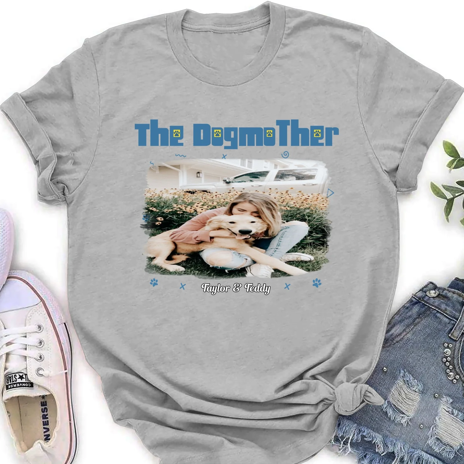 I Am The Dogmother Photo - Personalized Custom Women's T-Shirt - Image 7