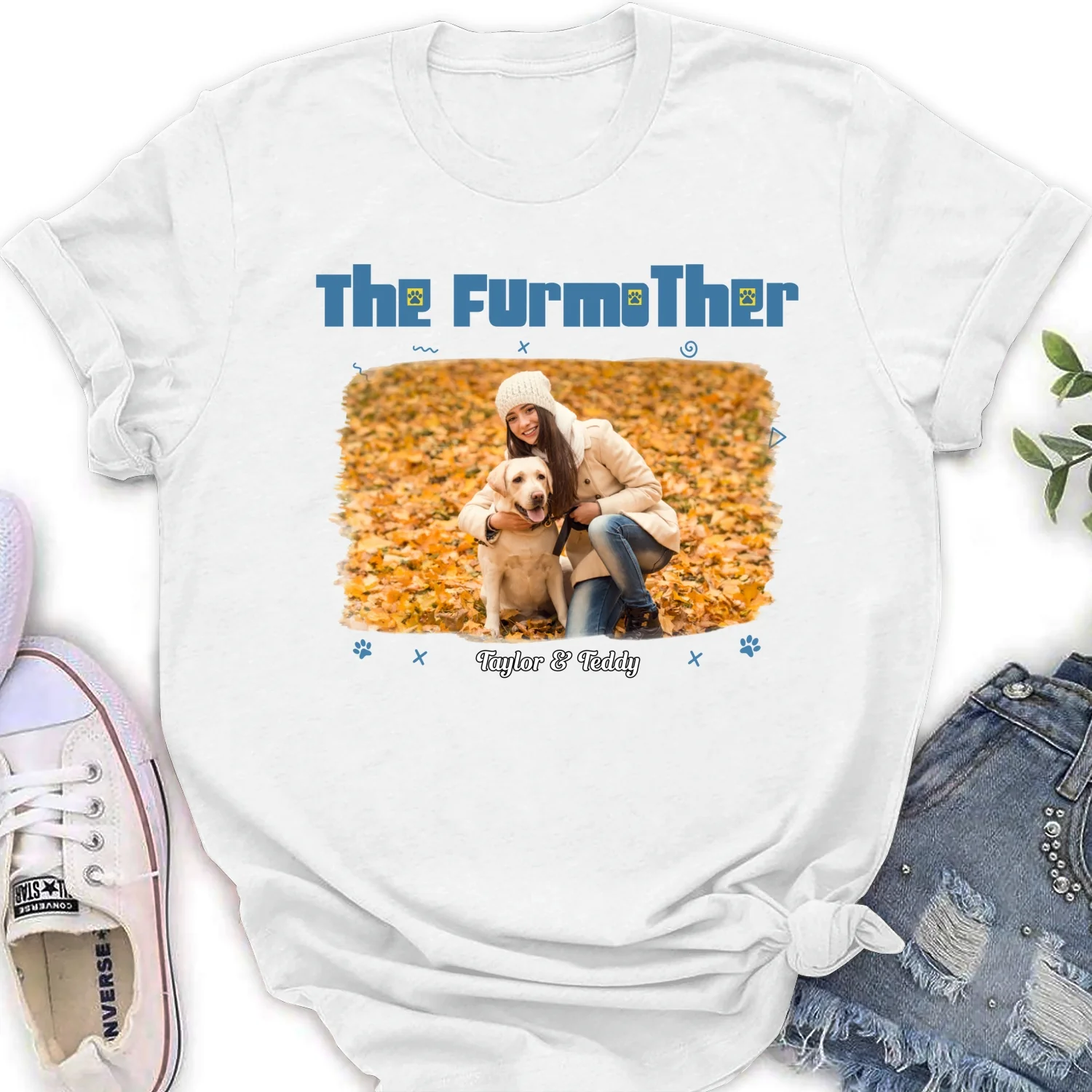 I Am The Furmother Photo - Personalized Custom Women's T-Shirt - Image 5