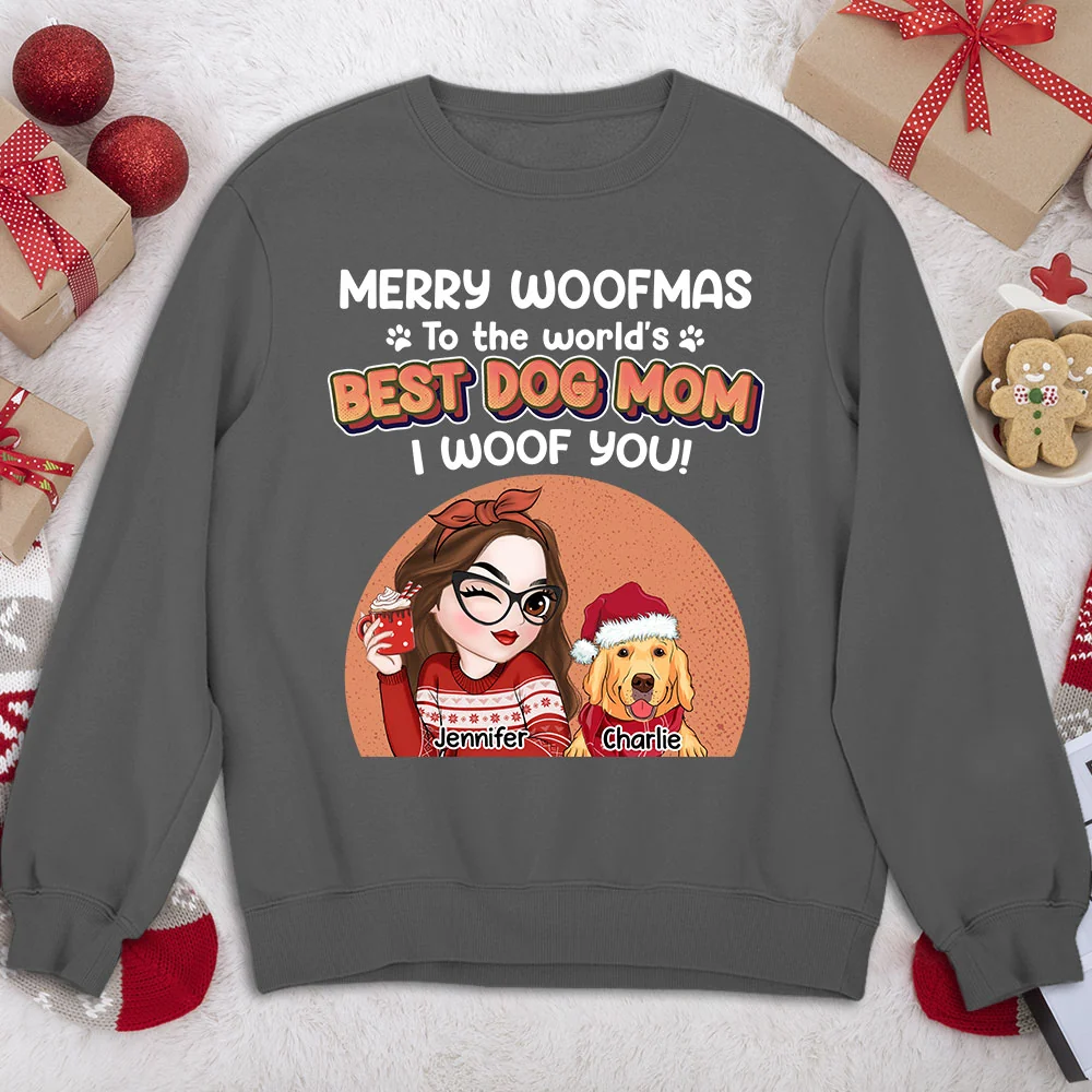 I Have A Best Dog Mom - Personalized Custom Sweatshirt - Image 3