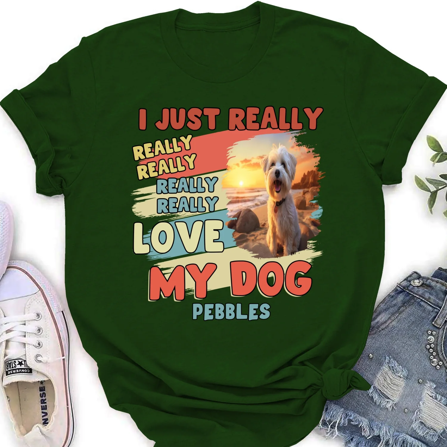 I Just Really Love My Dogs Photo - Personalized Custom Women's T-Shirt - Image 4