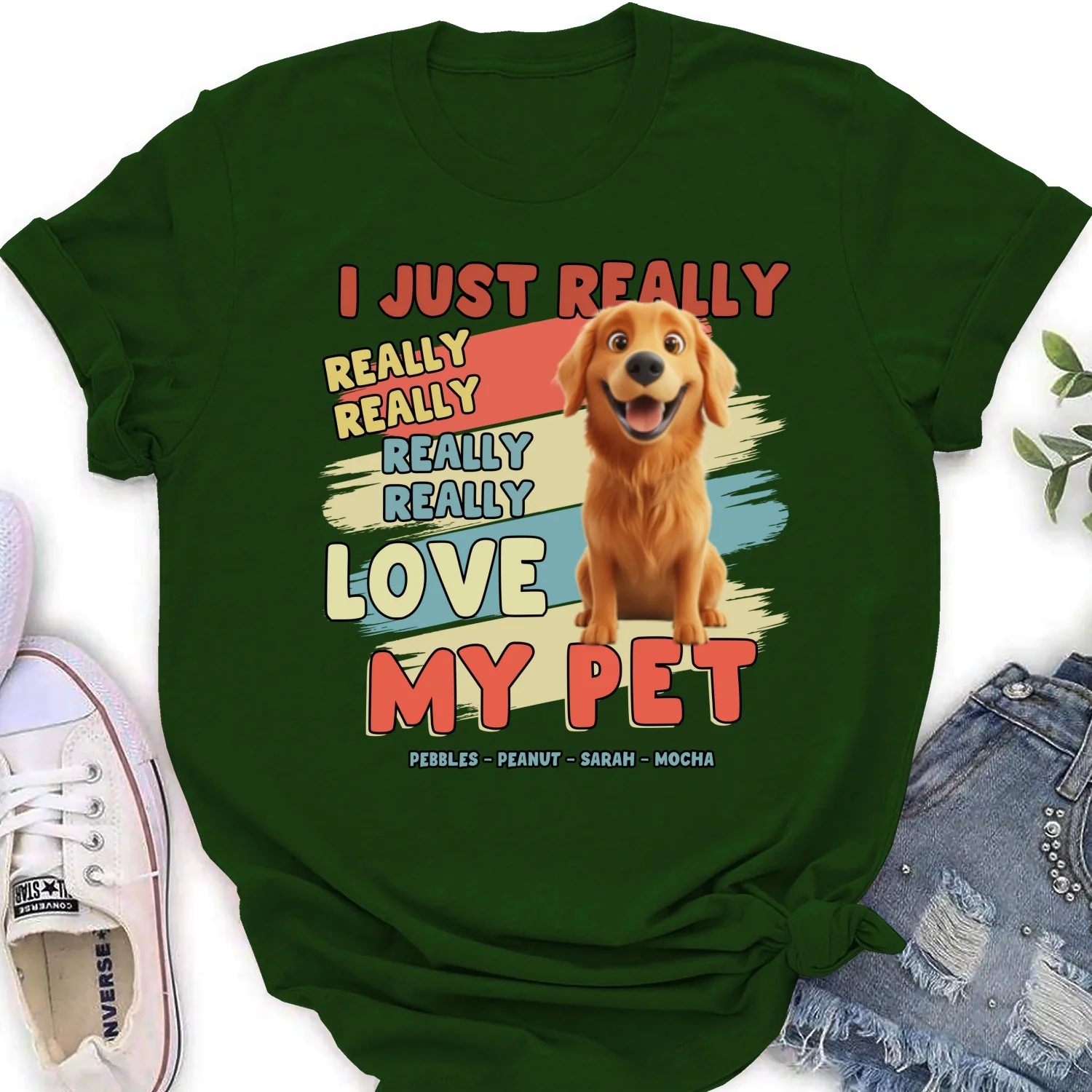 I Just Really Love My Pets - Personalized Custom Women's T-Shirt - Image 8