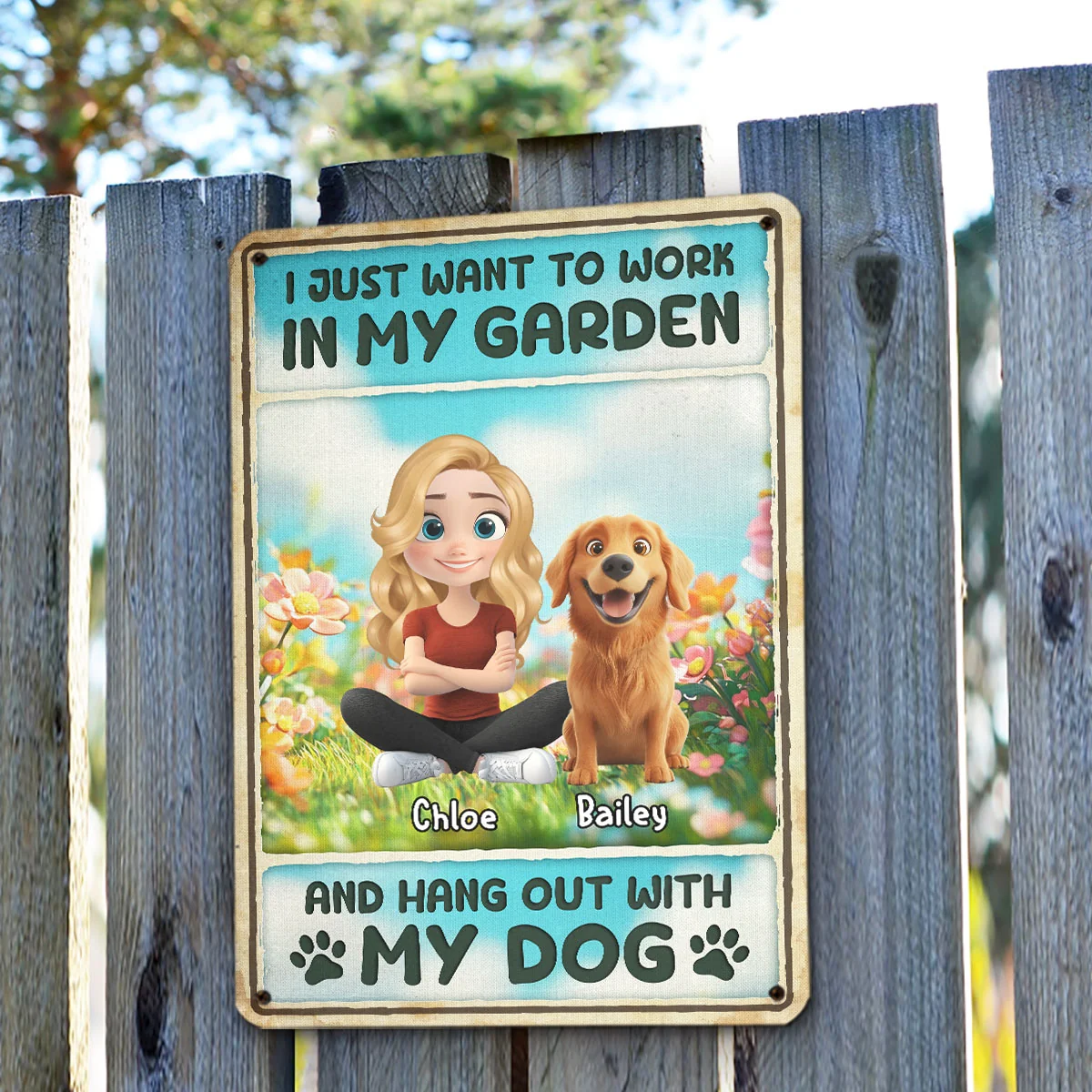 I Just Want To Hang Out With My Dogs - Personalized Custom Metal Sign - Image 2