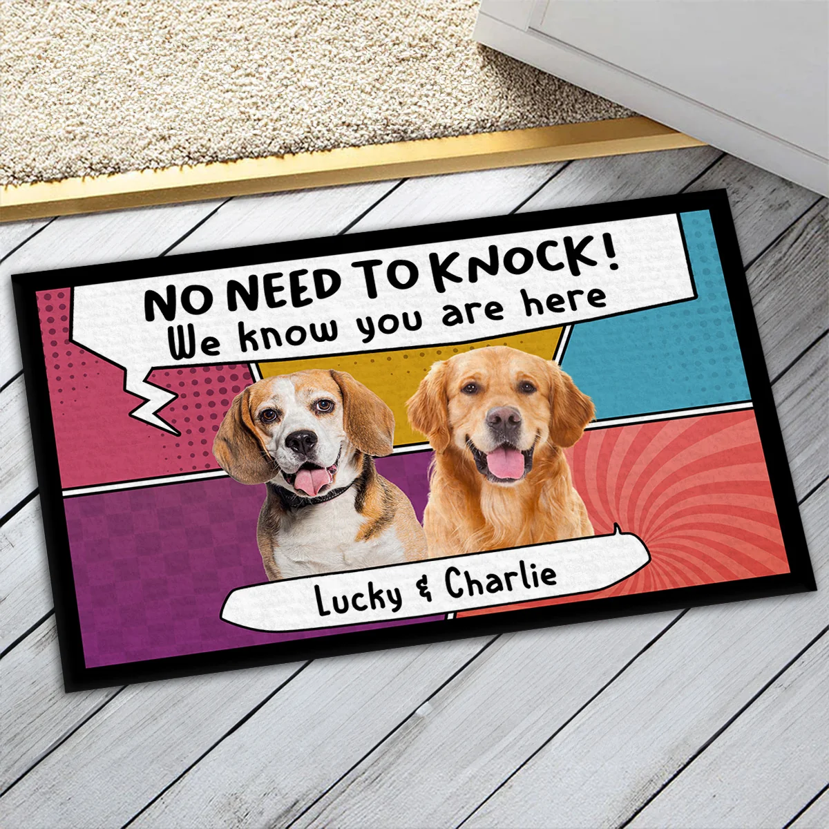 I Know You Are Here - Personalized Custom Doormat - Image 5