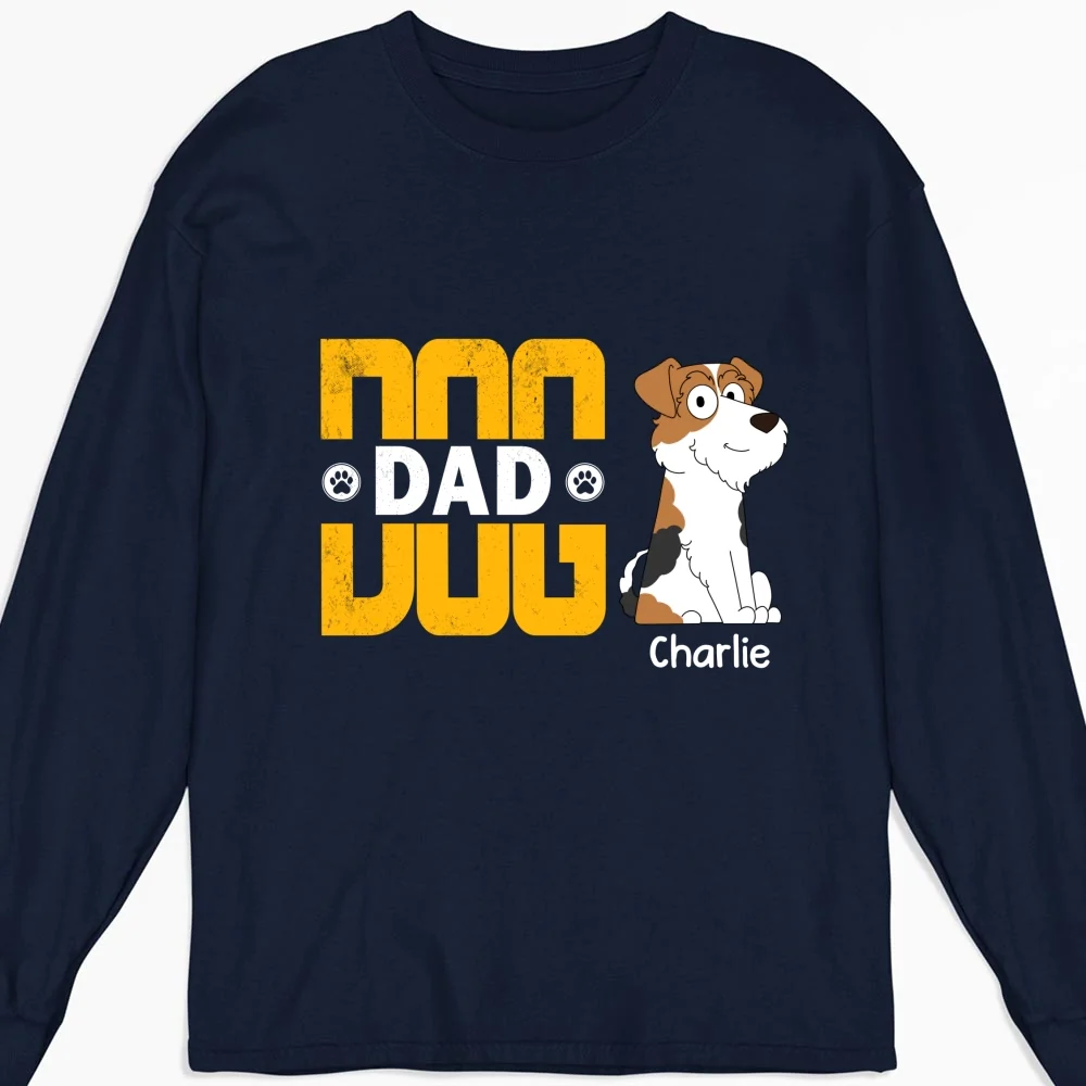 I Love My Dog Dad - Personalized Custom Long Sleeve T-Shirt - Image 6