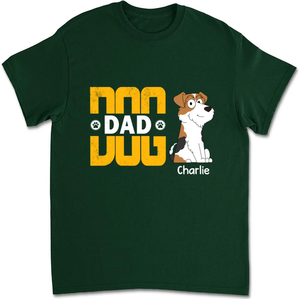 I Love My Dog Dad - Personalized Custom Unisex T-Shirt - Image 8