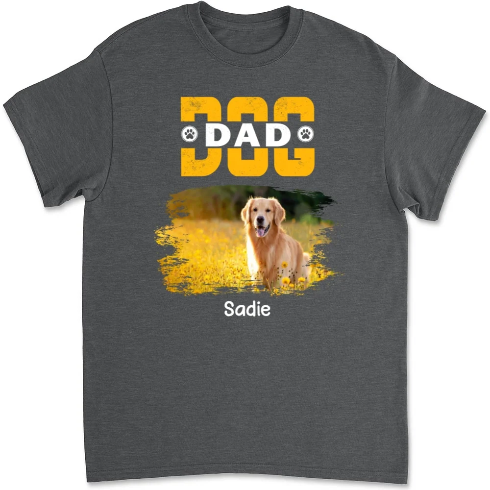I Love My Dog Dad Photo - Personalized Custom Unisex T-Shirt - Image 6