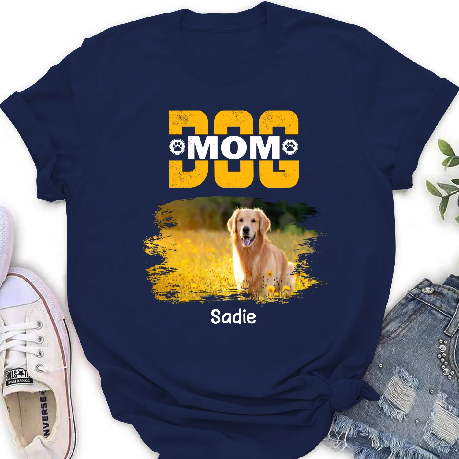 I Love My Dog Dad Photo - Personalized Custom Women's T-Shirt - Image 2