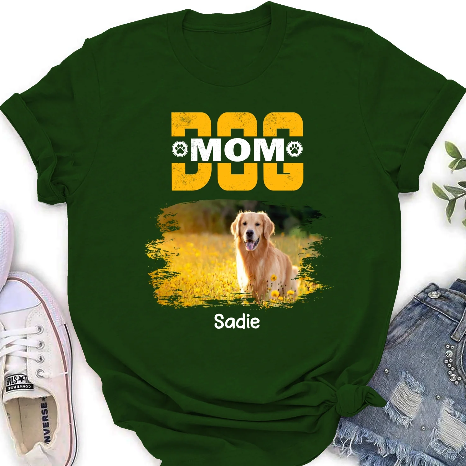 I Love My Dog Dad Photo - Personalized Custom Women's T-Shirt - Image 3