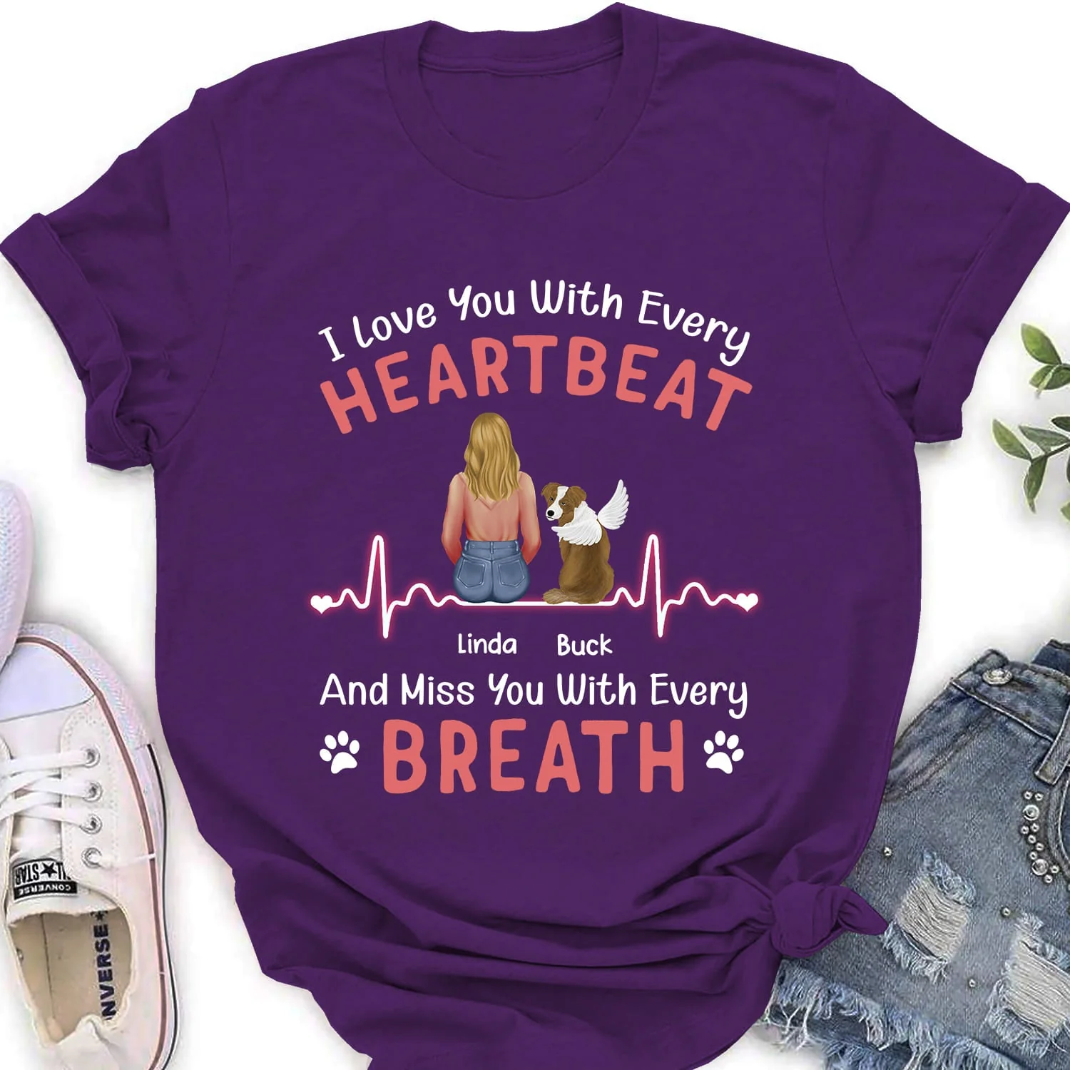 I Love You - Personalized Custom Women's T-shirt - Image 5