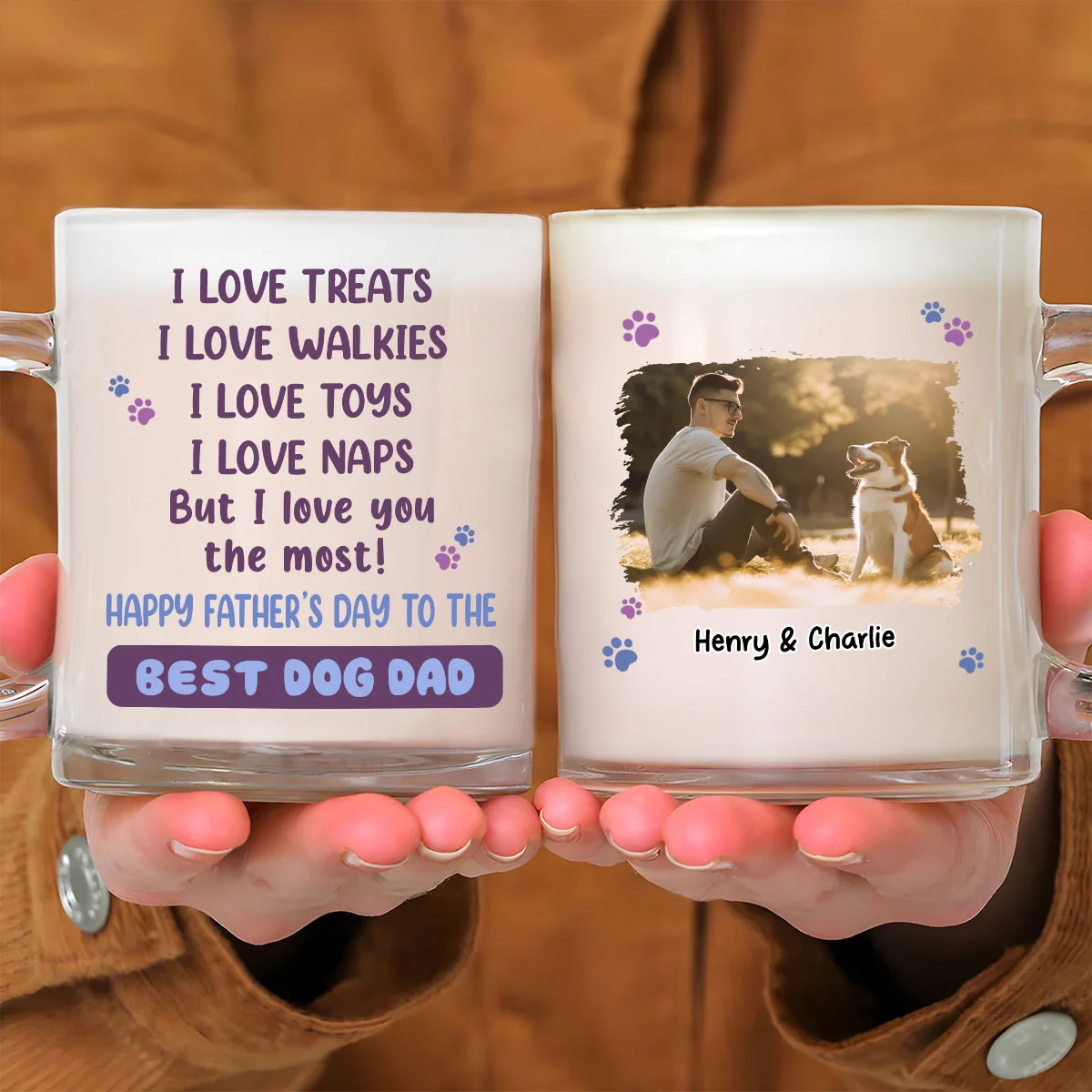 I Love You The Most Dog Mom Dad Photo - Personalized Custom Glass Mug