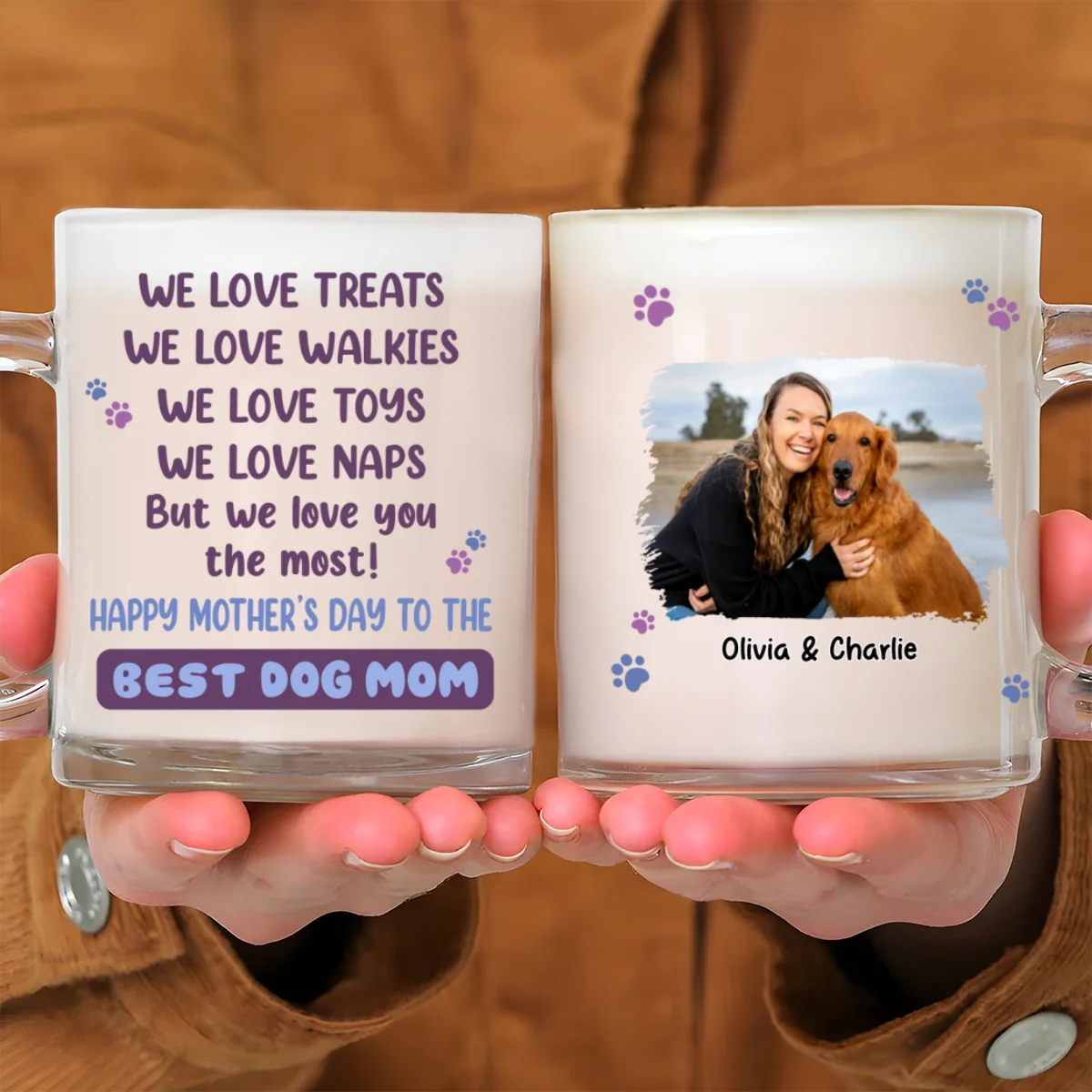 I Love You The Most Dog Mom Dad Photo - Personalized Custom Glass Mug - Image 3
