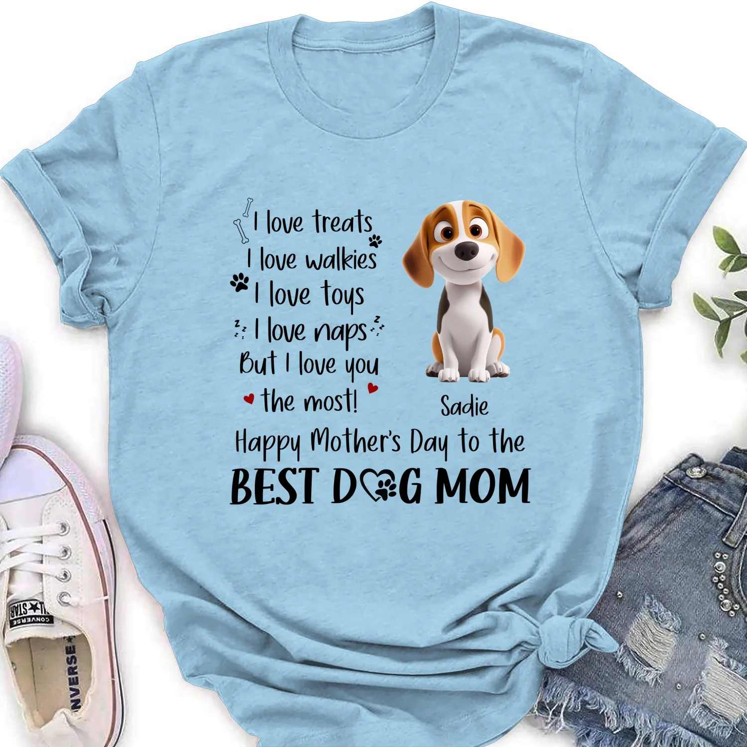 I Love You The Most Dog Mom - Personalized Custom Women's T-Shirt - Image 7