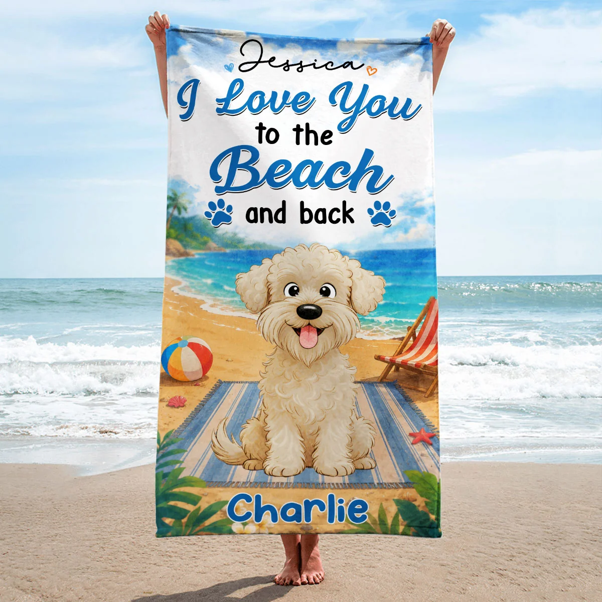 I Love You To The Beach And Back - Personalized Custom Beach Towel