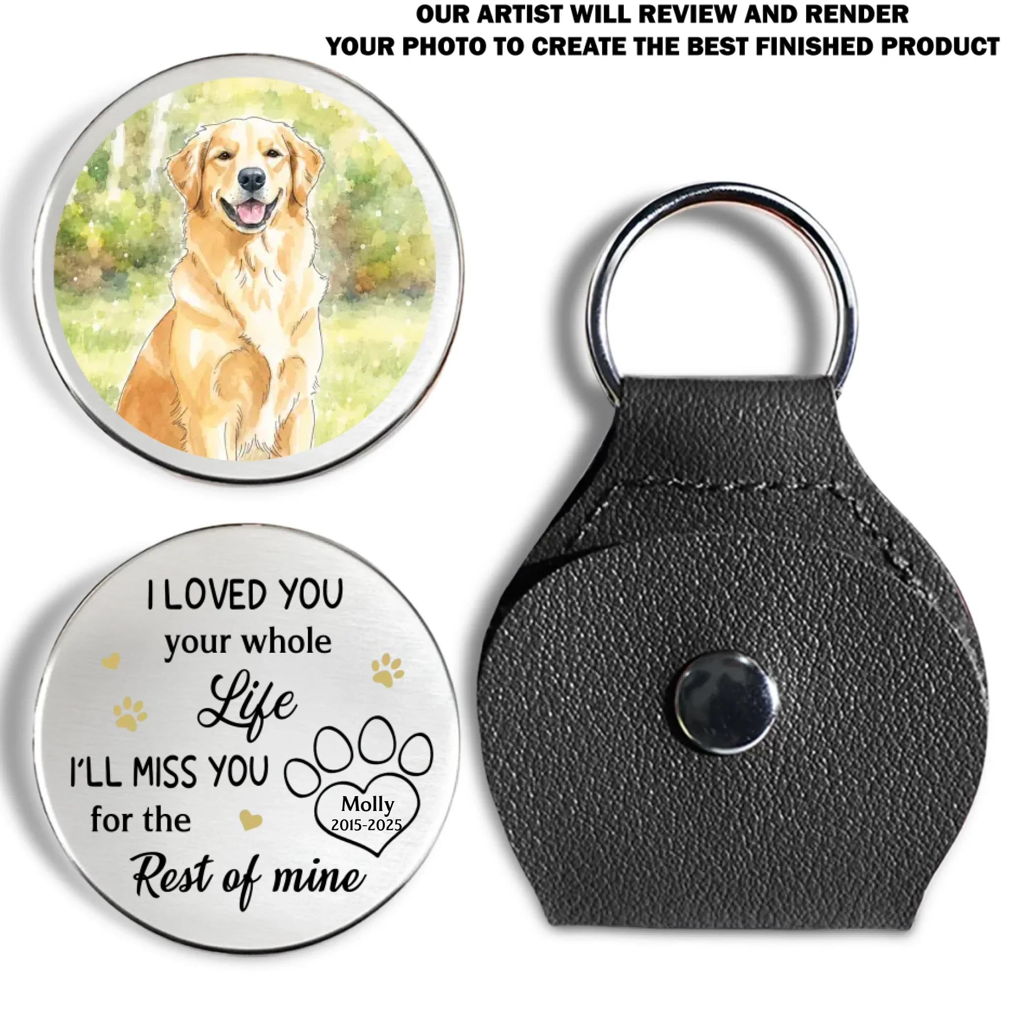 I Loved You Whole Life Watercolor - Personalized Custom Pocket Hug - Image 7