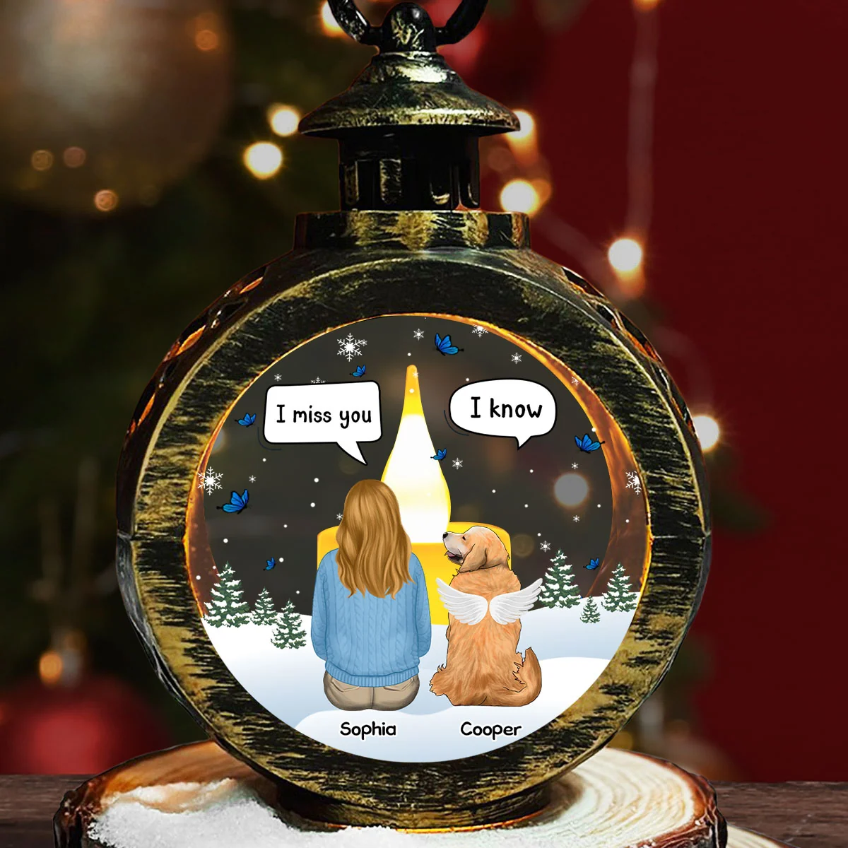 I Miss You So Much - Personalized Custom Christmas Lantern