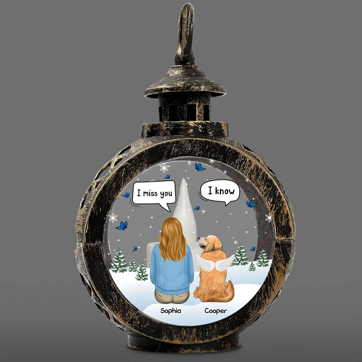 I Miss You So Much - Personalized Custom Christmas Lantern - Image 7