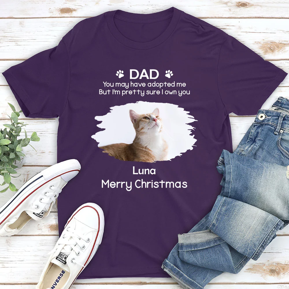 I Own You Cat Snow Ver Photo - Personalized Custom Unisex T-shirt - Image 3