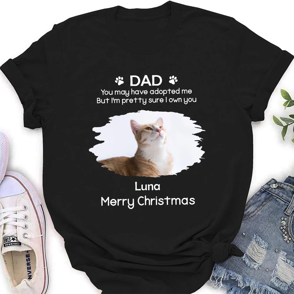 I Own You Cat Snow Ver Photo - Personalized Custom Women's T-Shirt - Image 2