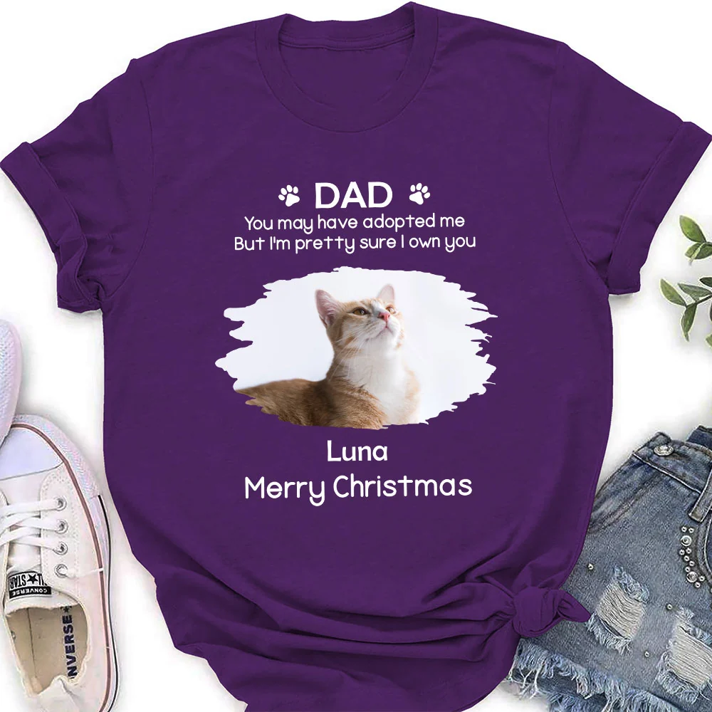 I Own You Cat Snow Ver Photo - Personalized Custom Women's T-Shirt - Image 4