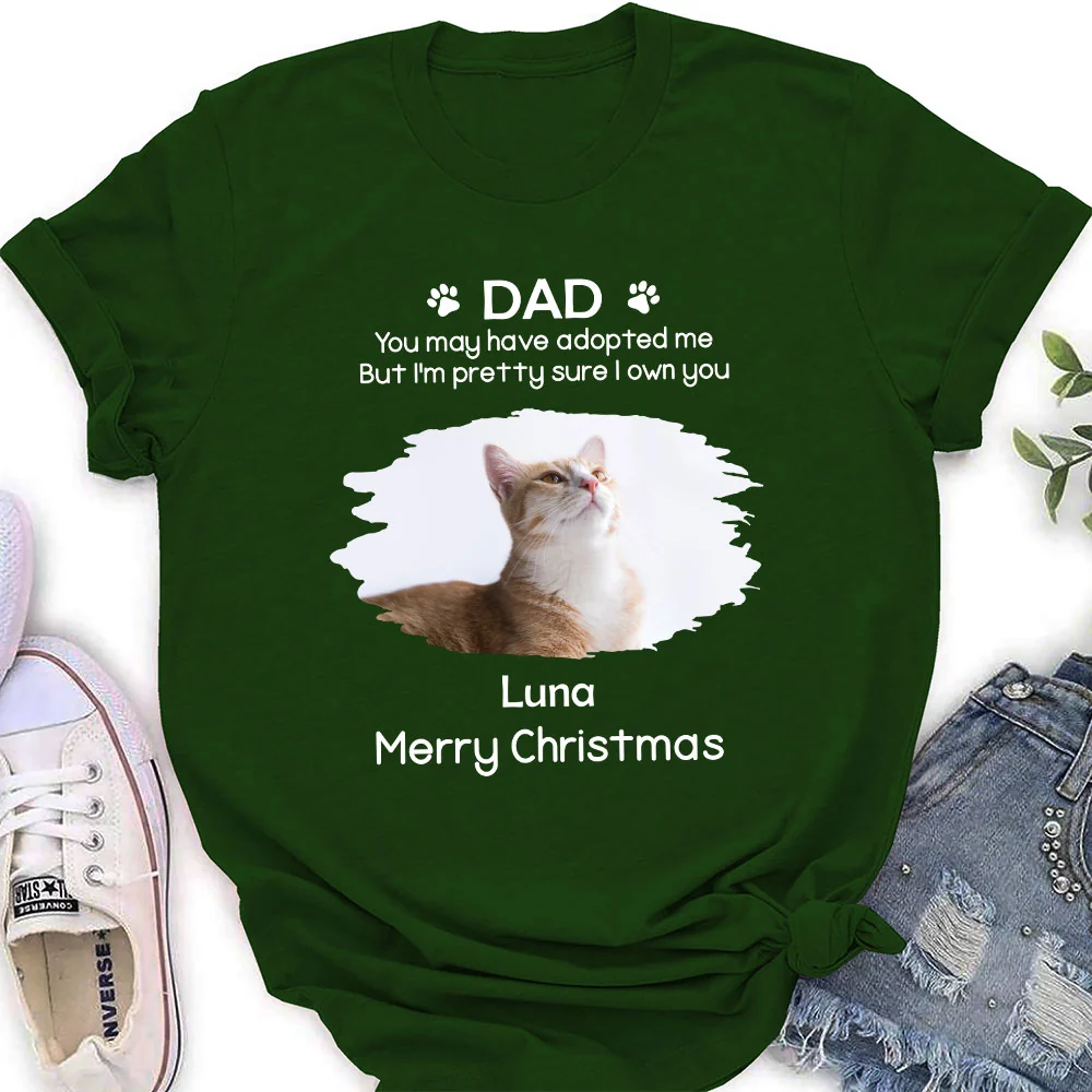 I Own You Cat Snow Ver Photo - Personalized Custom Women's T-Shirt - Image 5