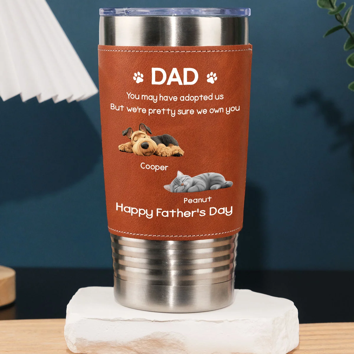 I Own You For Sure Fur Ver - Personalized Custom Leather Tumbler