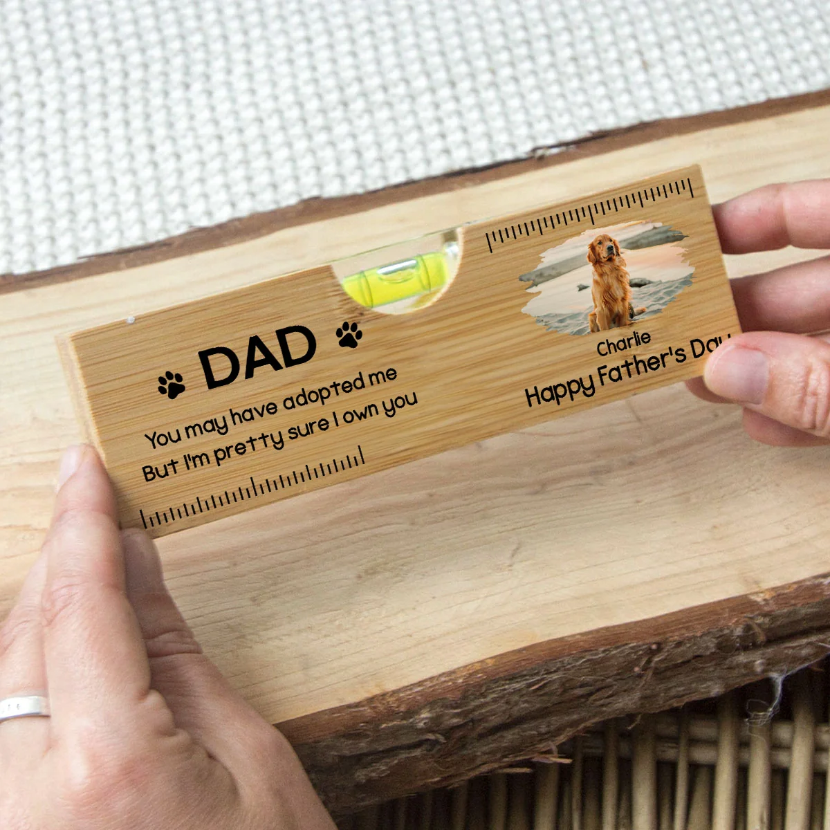 I Own You For Sure Photo - Personalized Custom Wooden Spirit Level Bottle Opener - Image 3