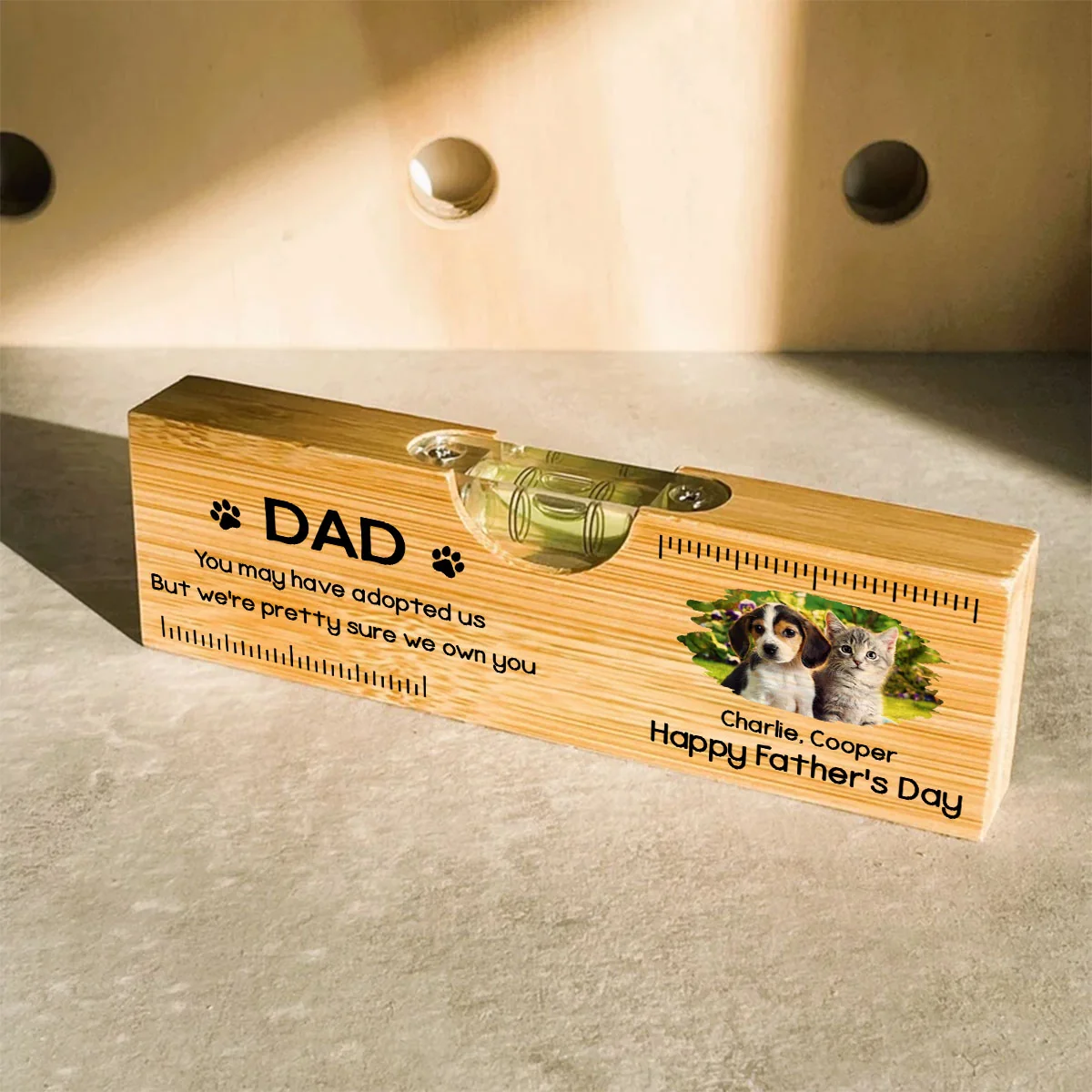 I Own You For Sure Photo - Personalized Custom Wooden Spirit Level Bottle Opener - Image 5
