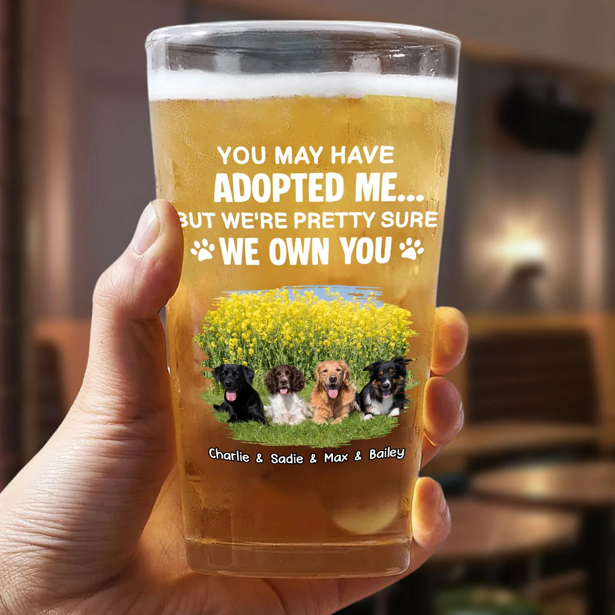 I Own You Photo - Personalized Custom Beer Glass