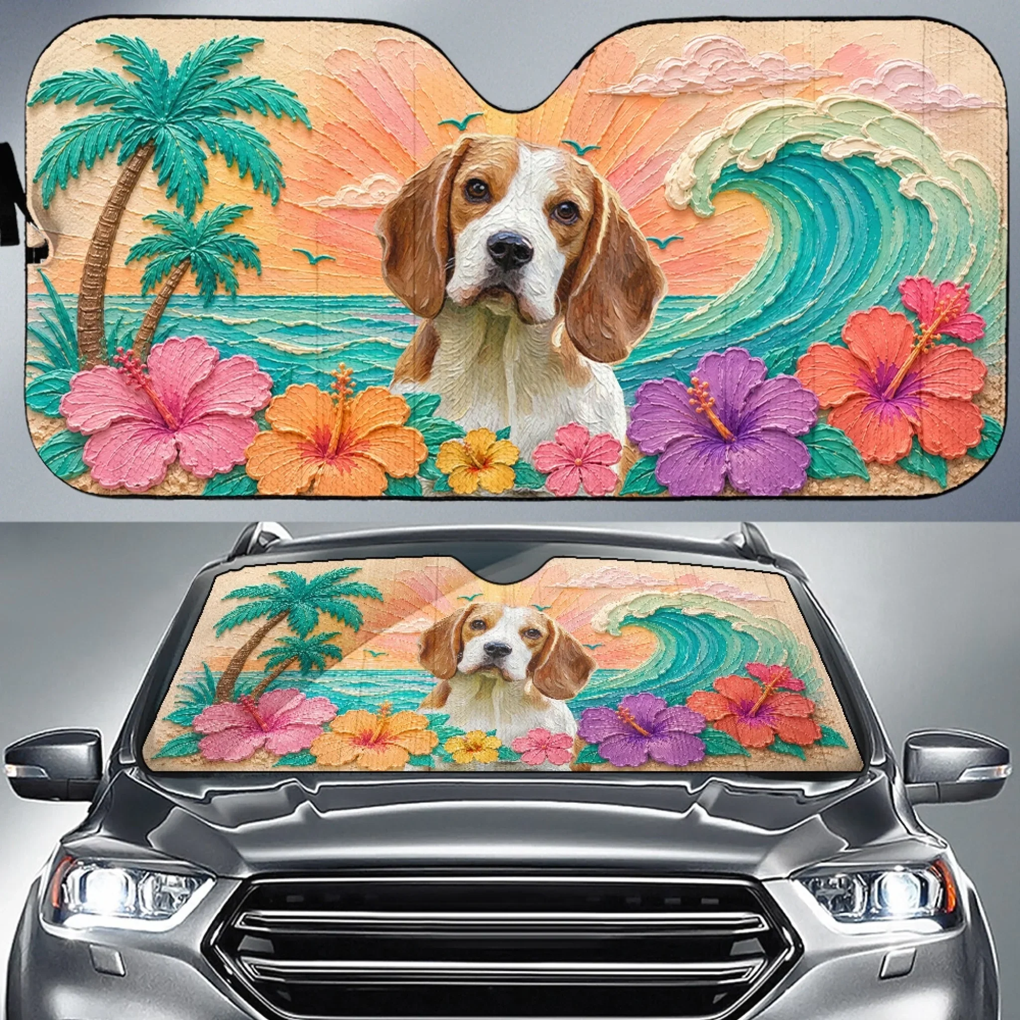 I Rather Take A Sunbathe - Personalized Custom 3D Effect Car Sunshade - Image 2