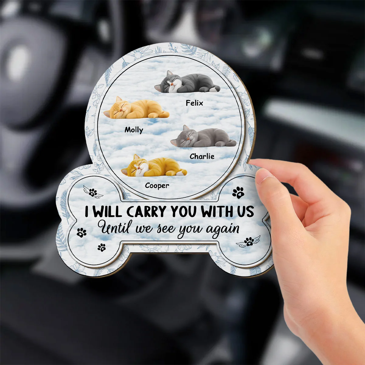 I Will Carry My Cat With Me - Personalized Custom Car Visor Clip - Image 2