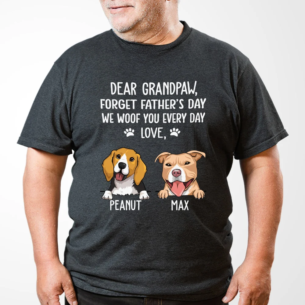 I Woof You Grandpaw - Personalized Custom Unisex T-shirt - Image 6