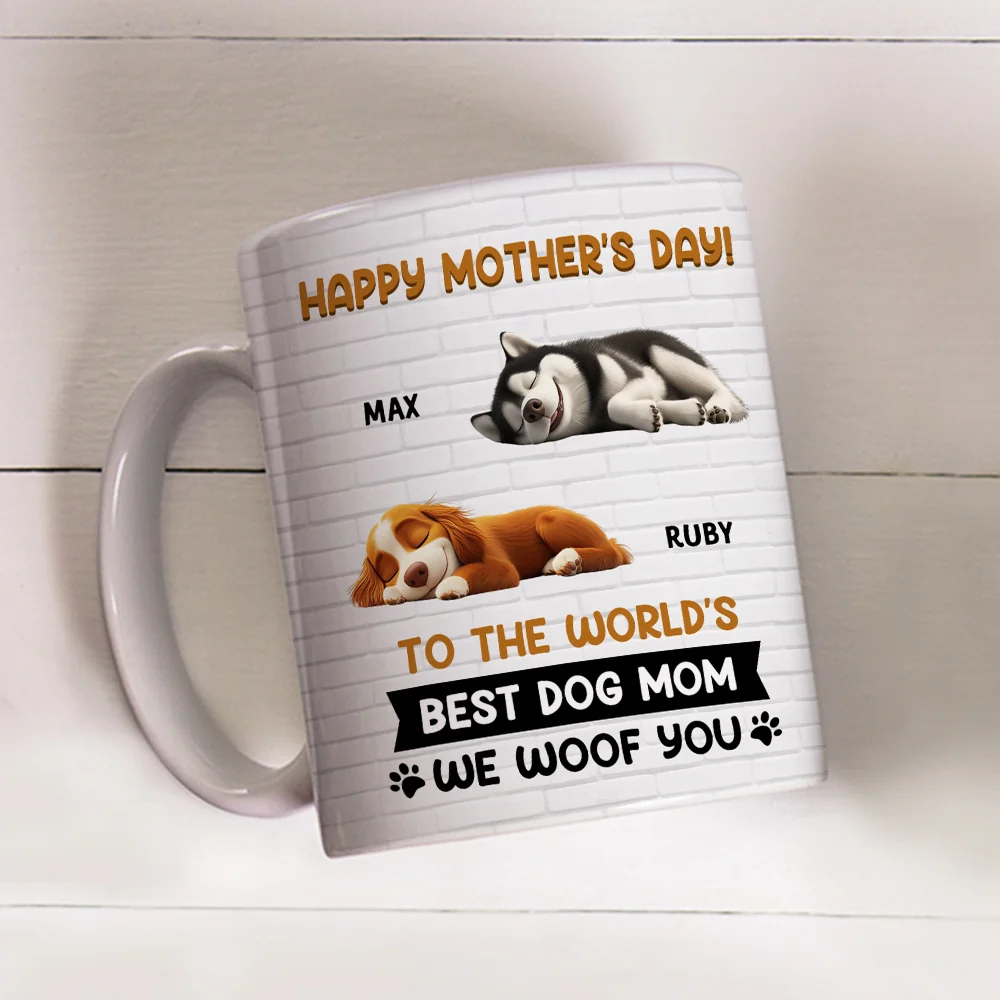 I Woof You Mommy - Personalized Custom Coffee Mug - Image 4