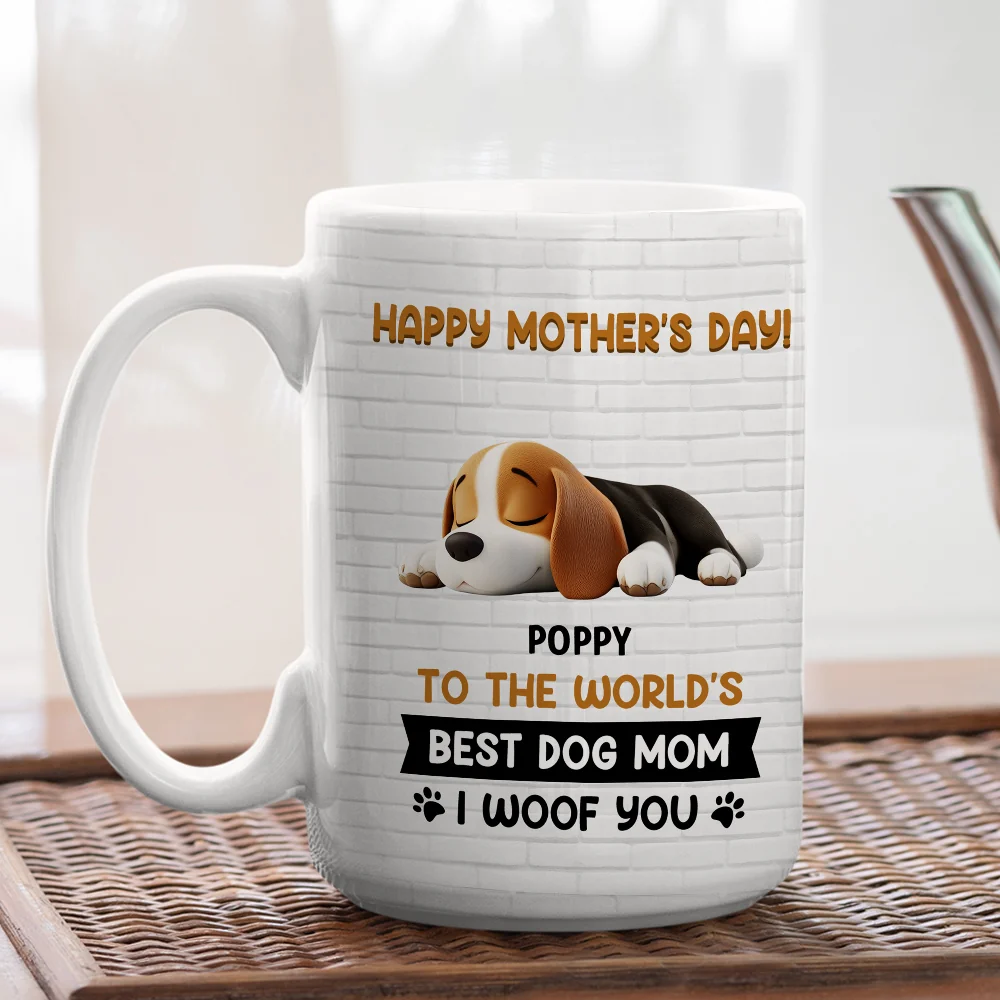 I Woof You Mommy - Personalized Custom Coffee Mug - Image 9