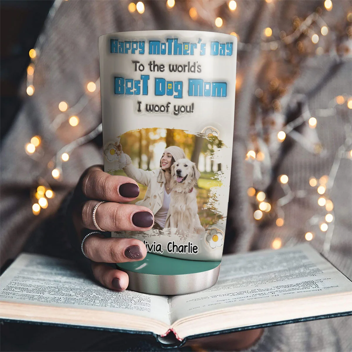 I Woof You Photo - Personalized Custom 3D Inflated Effect Tumbler - Image 3