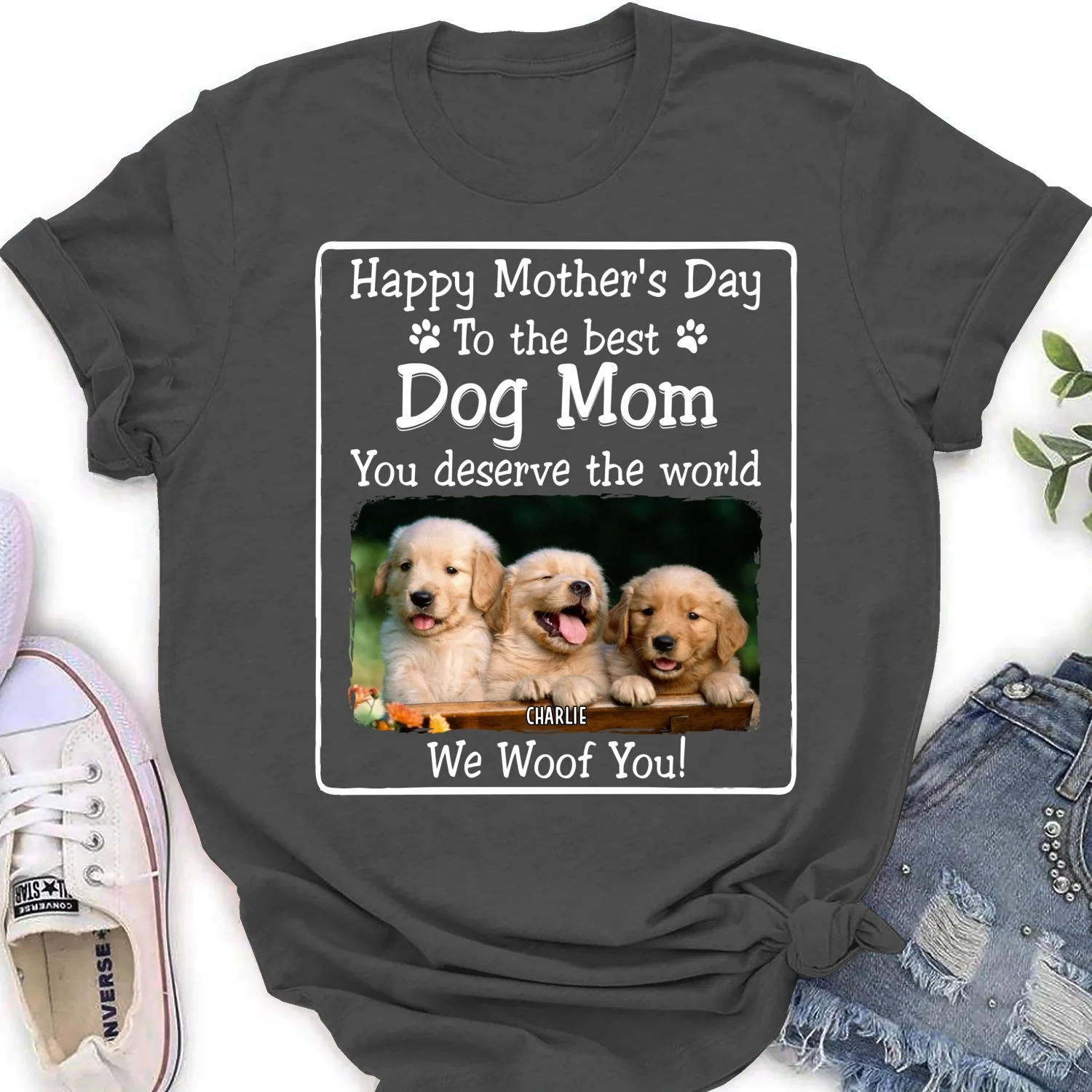 I Woof You Photo - Personalized Custom Women's T-shirt - Image 10