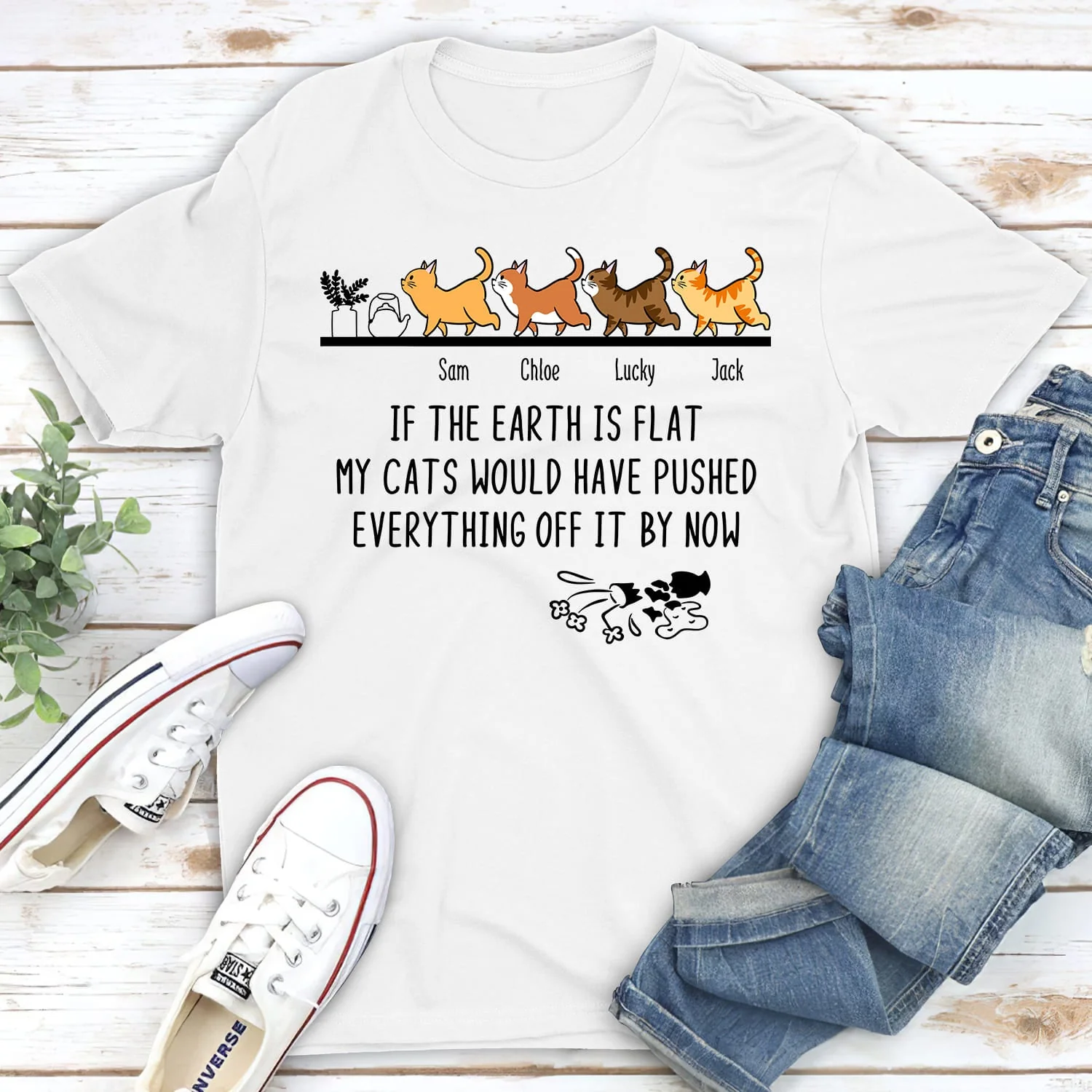 If The Earth Is Flat - Personalized Custom Unisex T-shirt - Image 2