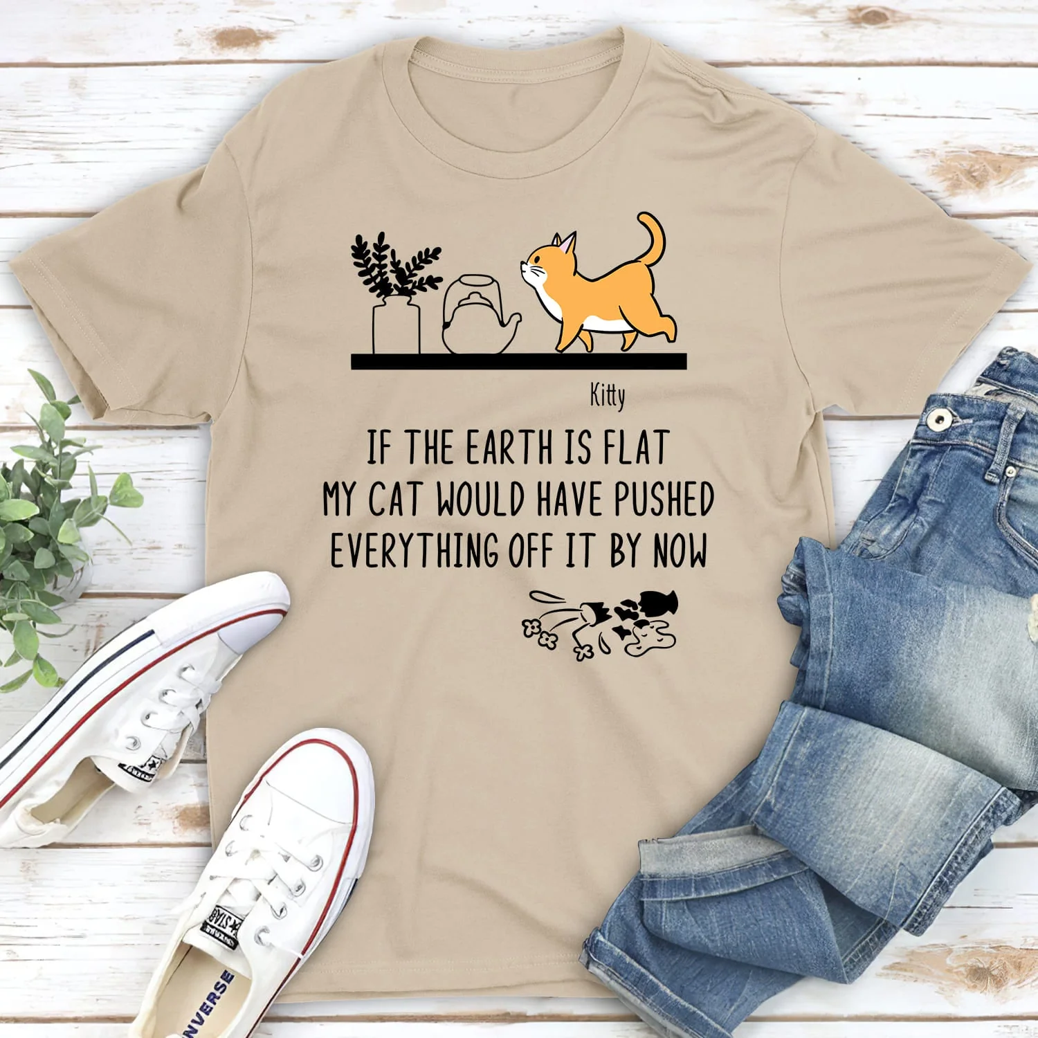 If The Earth Is Flat - Personalized Custom Unisex T-shirt - Image 3