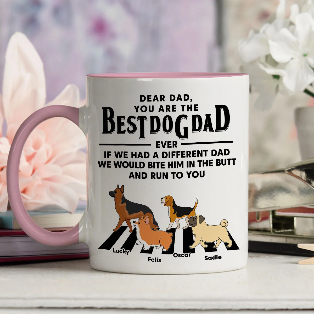 If We Had A Different Dad - Personalized Custom Accent Mug - Image 5
