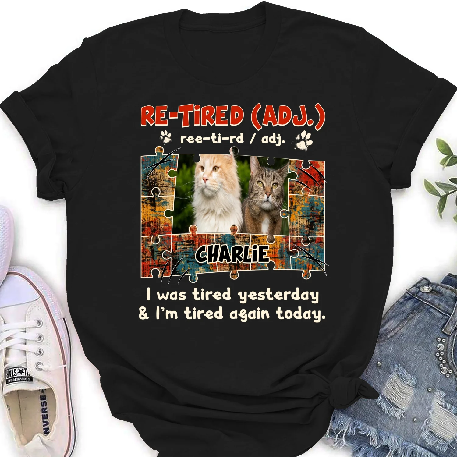 I'm Tired Again Today Photo - Personalized Custom Women's T-shirt - Image 6