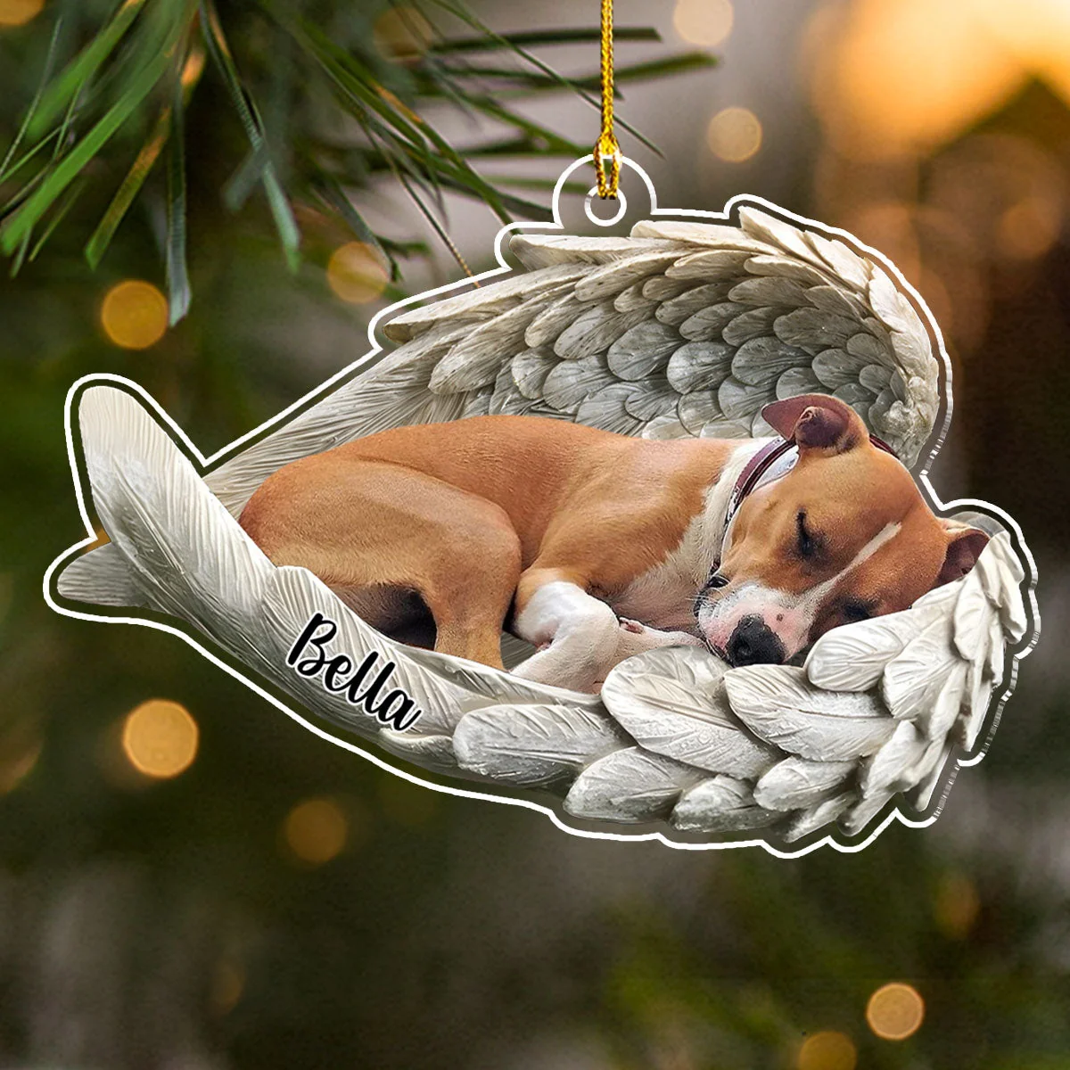 In Angel Wings - Personalized Custom Acrylic Ornament - Image 5