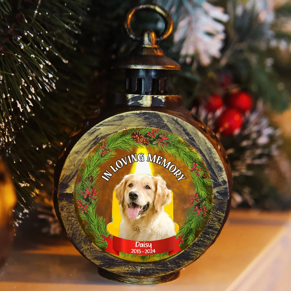 In Loving Memory - Personalized Custom Christmas Lantern - Image 2