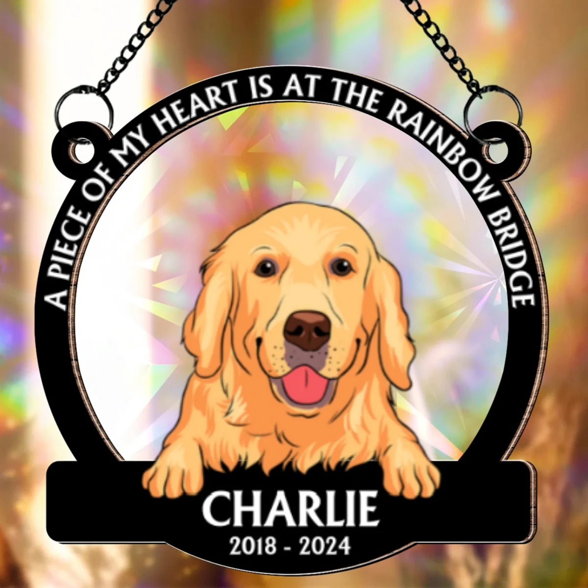 In Loving Memory - Personalized Custom Rainbow Suncatcher - Image 6