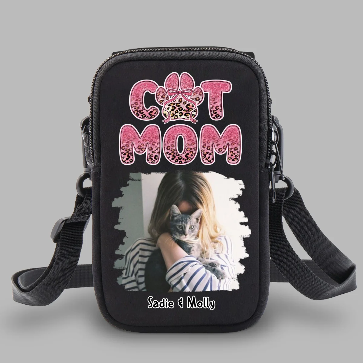In My Cat Mom Era Photo - Personalized Custom Water Bottle Carrier Bag - Image 7