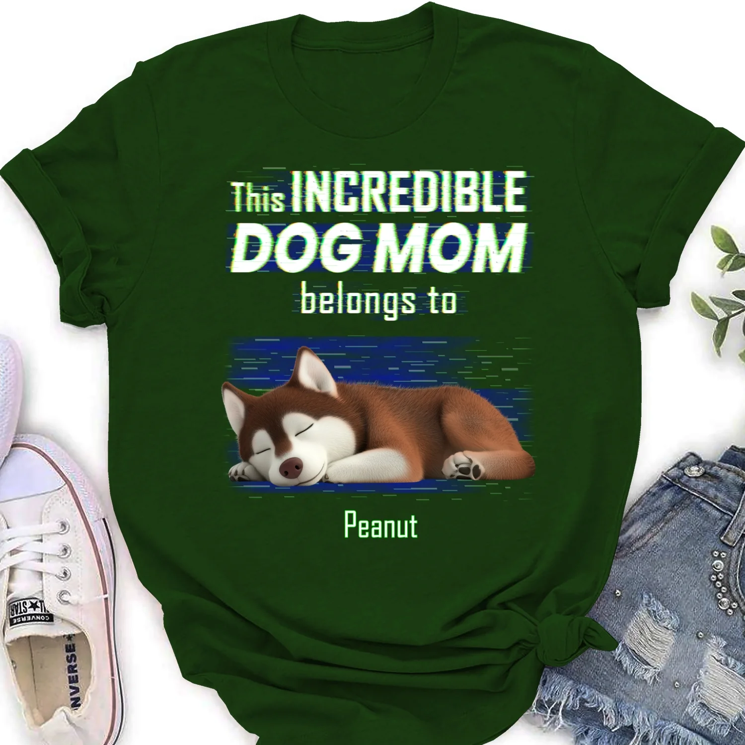 Incredible Dog Dad Belongs To Us - Personalized Custom Women's T-Shirt - Image 8