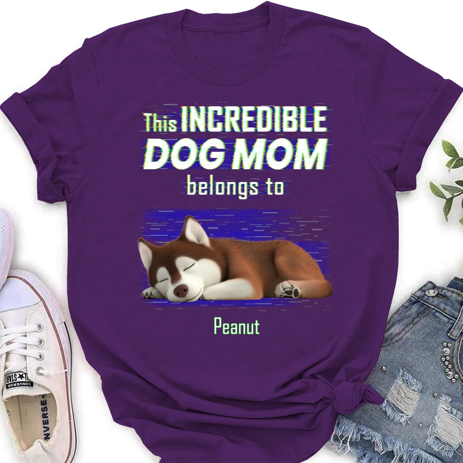 Incredible Dog Dad Belongs To Us - Personalized Custom Women's T-Shirt - Image 9